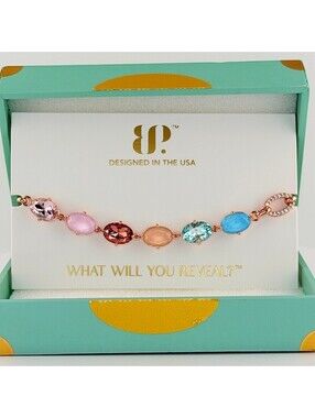 Bomb Party Summer Jewel Candy Bracelet "VIP Access" Miami Zest on Rose Gold